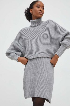 Комплект - свитер и юбка , серый Answear Lab