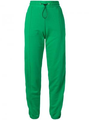 Спортивные брюки с полосками по бокам MSGM. Цвет: зеленый