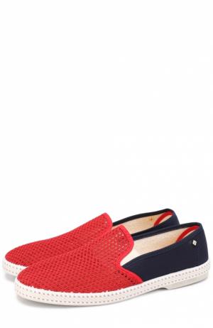 Плетеные текстильные эспадрильи Rivieras Leisure Shoes. Цвет: красный