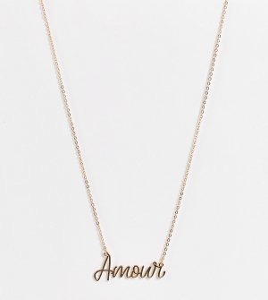 Золотистое ожерелье с подвеской Amour Exclusive-Золотистый Glamorous