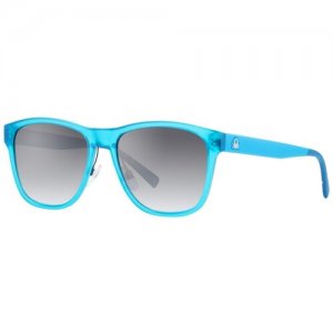 Солнцезащитные очки UNITED COLORS OF BENETTON, вайфареры, оправа: пластик, ударопрочные, градиентные, с защитой от УФ, синий Benetton. Цвет: бирюзовый