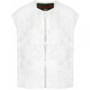 Блуза , флористический принт, размер 42, белый Collection Privee?. Цвет: белый