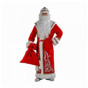 Карнавальный костюм «Дед Мороз», шуба с аппликацией, цвет красный, р. 54-56, рост 188 см Батик. Цвет: красный