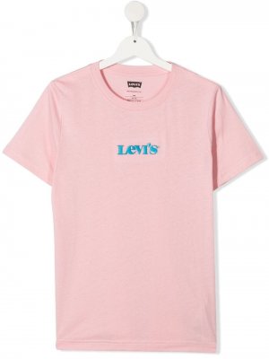 Levis Kids футболка с логотипом Levi's. Цвет: розовый
