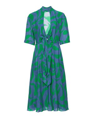 Платье OWDB219R20H150903040 42 синий+зеленый Off-White. Цвет: синий+зеленый