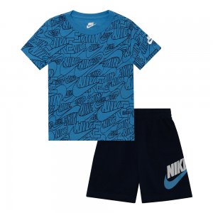 Комплект: футболка и шорты Read Short Set Nike. Цвет: синий