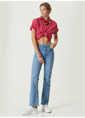 Прямые женские джинсовые брюки цвета индиго с высокой талией Network