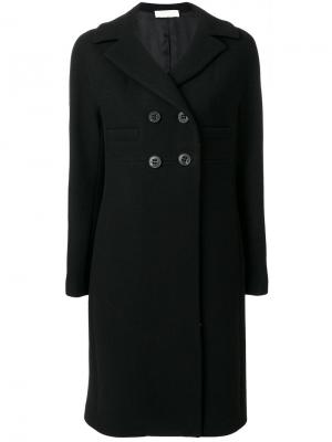 Классическое приталенное пальто Mantu. Цвет: чёрный