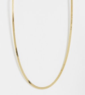 Позолоченное ожерелье-цепочка с плоскими звеньями -Золотистый Orelia