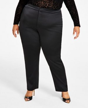Модные атласные облегающие брюки больших размеров , черный Nina Parker