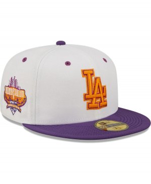 Мужская белая, фиолетовая шляпа Los Angeles Dodgers в честь 40-летия на стадионе Dodger Grape Lolli 59FIFTY New Era