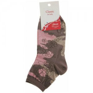 Носки , размер 25-27, коричневый, розовый ГАММА. Цвет: коричневый/розовый