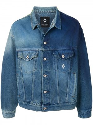 Джинсовая куртка с принтом на спине Marcelo Burlon County of Milan. Цвет: синий