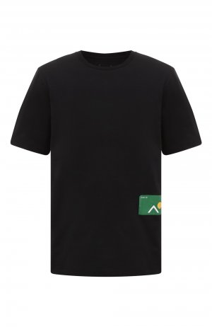 Хлопковая футболка Oamc. Цвет: чёрный