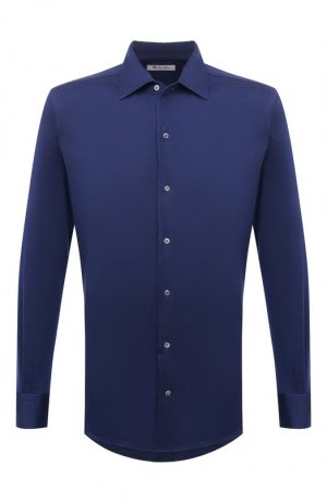 Рубашка из кашемира и шелка Loro Piana. Цвет: синий