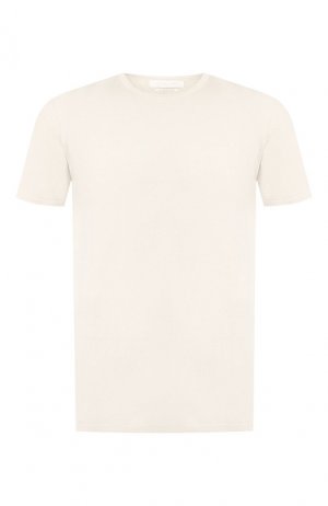 Шелковая футболка Daniele Fiesoli. Цвет: кремовый
