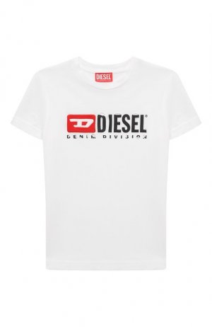 Хлопковая футболка Diesel. Цвет: белый