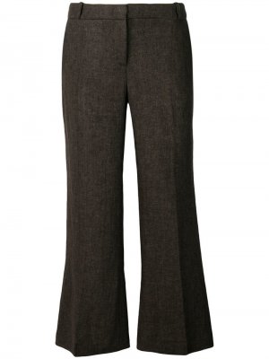 Расклешенные укороченные брюки Kiltie. Цвет: коричневый
