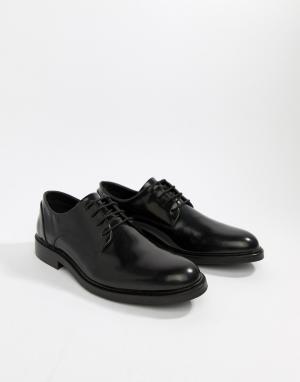 Черные блестящие туфли на шнуровке -Черный Zign