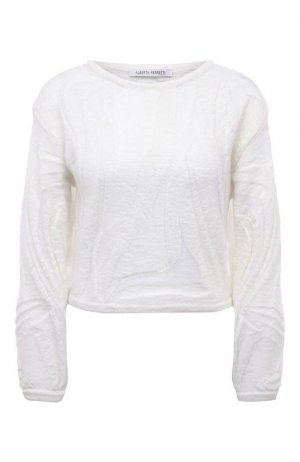 Шерстяной пуловер Alberta Ferretti. Цвет: белый
