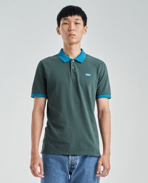 Тонкая мужская рубашка-поло с короткими рукавами Levi's, зеленый Levi's