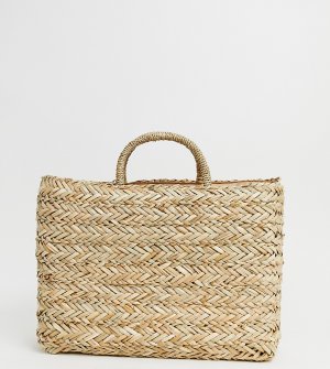 Эксклюзивная соломенная пляжная сумка -Бежевый South Beach
