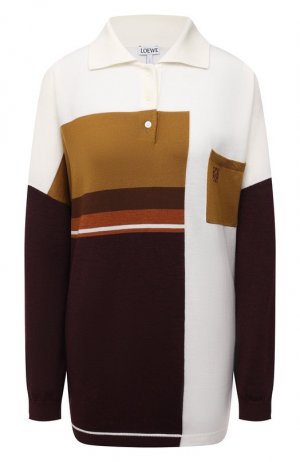 Шерстяной пуловер Loewe. Цвет: бежевый