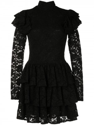 Кружевное платье мини Emily Caroline Constas. Цвет: черный