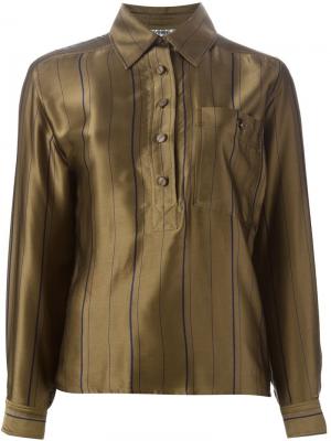 Полосатая рубашка Jean Louis Scherrer Vintage. Цвет: зелёный