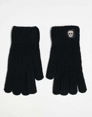 Черные вязаные перчатки Bolongaro Trevor