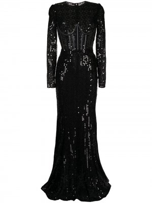 Sequin-embellished mermaid-cut dress Dolce & Gabbana. Цвет: черный