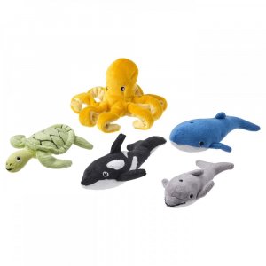 ИКЕА БЛ ВИНГАД 5 мягких игрушек морские животные разноцветные IKEA