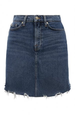 Джинсовая юбка 7 For All Mankind. Цвет: синий