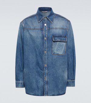 Джинсовая рубашка с логотипом , синий Valentino