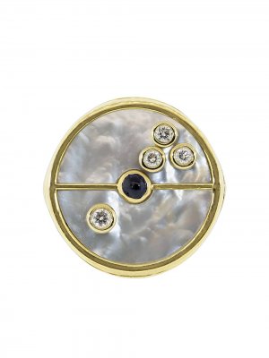 Кольцо Compass Signet из желтого золота Retrouvaí. Цвет: желтый