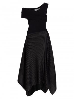 Асимметричное миди-платье на одно плечо , черный AZ Factory