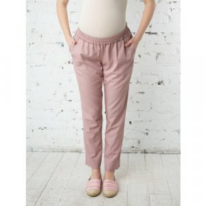 Летние брюки для беременных Риана пудра 50 Мамуля Красотуля. Цвет: розовый