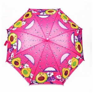 Зонт трость детский для мальчиков и девочек Авокадо полуавтоматический зонт-трость; малышей с голубой ручкой Baziator. Цвет: голубой