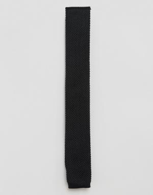 Черный вязаный галстук Penguin Original. Цвет: черный