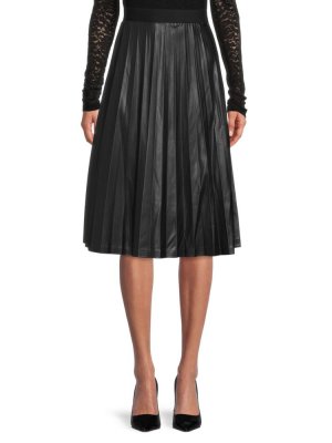 Веганская юбка из искусственной кожи Laundry By Shelli Segal, черный Segal