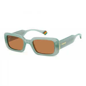 Солнцезащитные очки PLD-2063311ED52HE, оранжевый, зеленый Polaroid. Цвет: оранжевый/зеленый