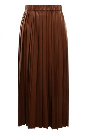 Плиссированная юбка Antonelli Firenze. Цвет: коричневый