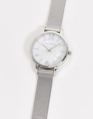 Серебристые часы с сетчатым ремешком -Серебряный Bellfield