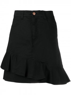 Джинсовая юбка мини асимметричного кроя See by Chloé. Цвет: черный
