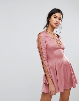 Блестящее платье мини с вырезами Finders-Розовый Finders Keepers