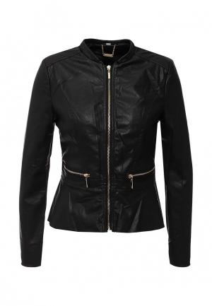 Куртка кожаная B.Style. Цвет: черный