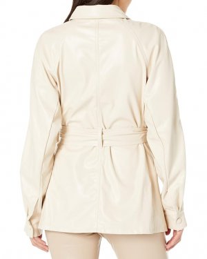 Куртка Faux Leather Cinch Balloon Jacket, цвет Antique White 7 For All Mankind