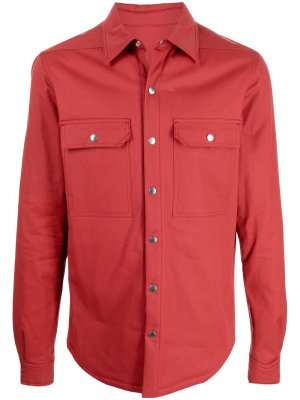 Куртка-рубашка с длинными рукавами Rick Owens. Цвет: красный