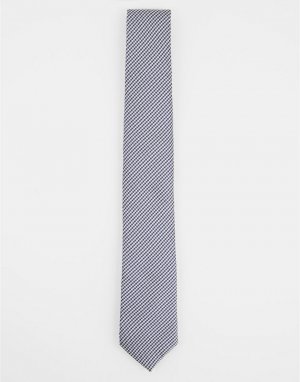 Серый галстук с принтом в елочку -Светло-бежевый цвет Topman