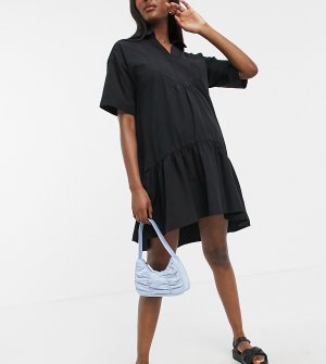 Черное свободное платье-рубашка миди GeBe Maternity-Черный цвет Maternity